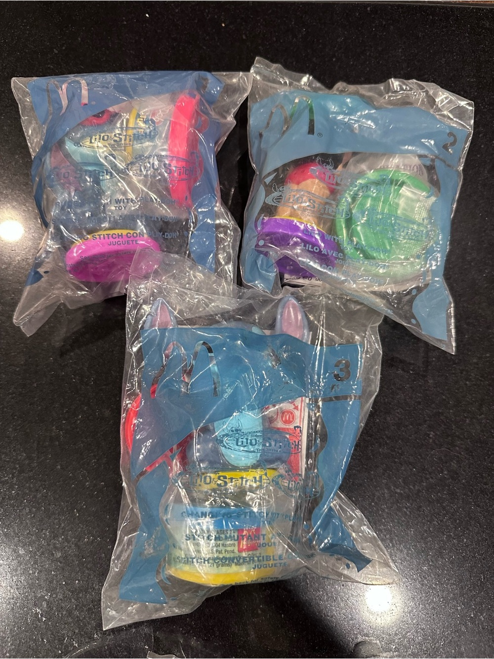 McDonald's Disney Lilo & Stitch Play-Doh Happy Meal Toys Lot of 3, 2004